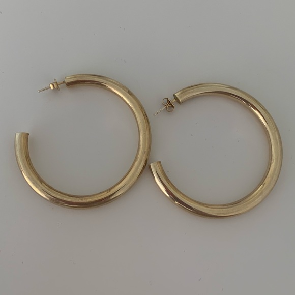 Adina’s Jewels Large Hollow Hoop Earrings - Picture 3 of 5